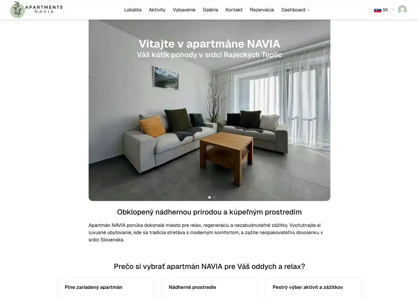 Webová aplikácia pre apartmán