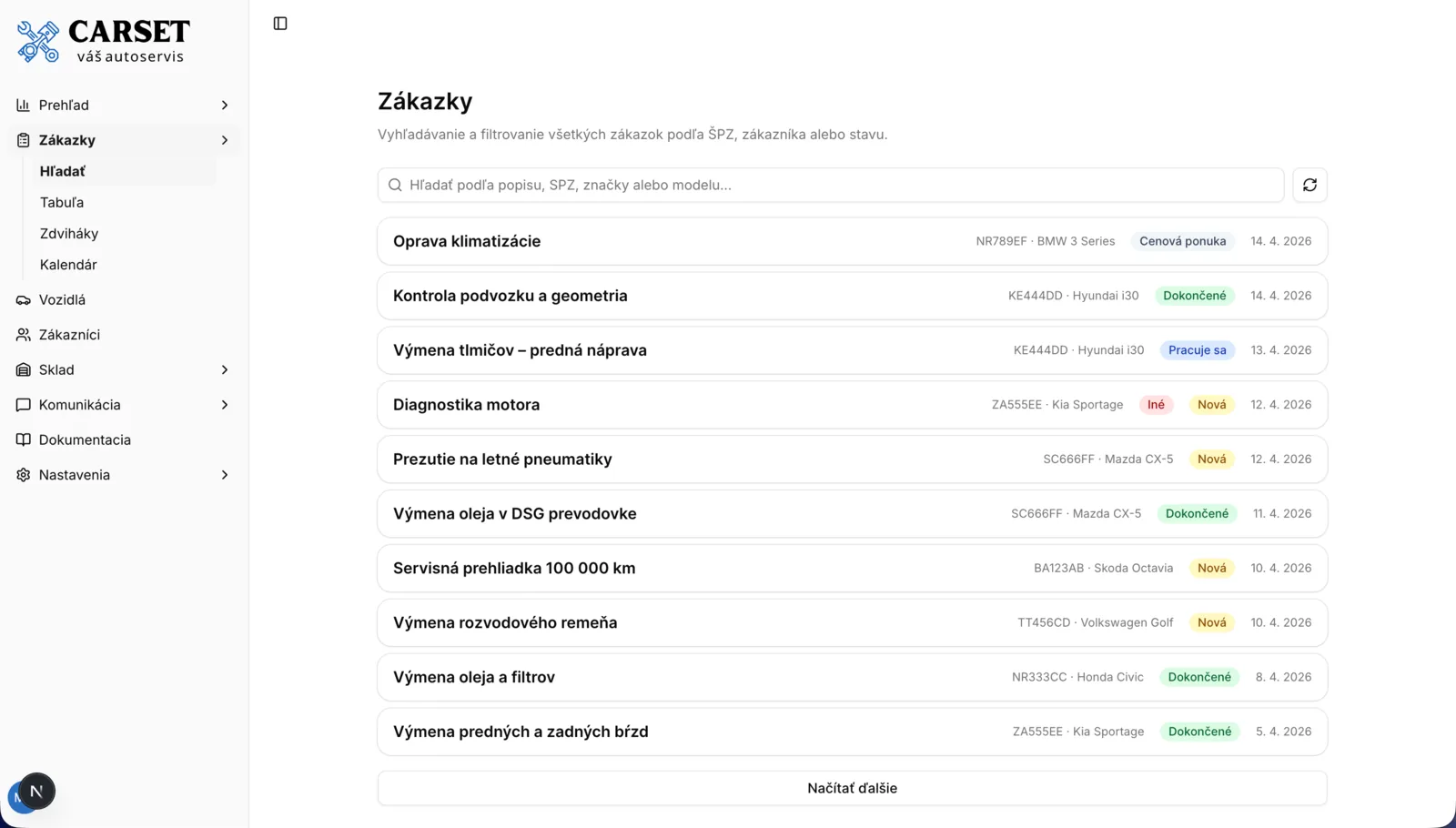 Workflow zákaziek